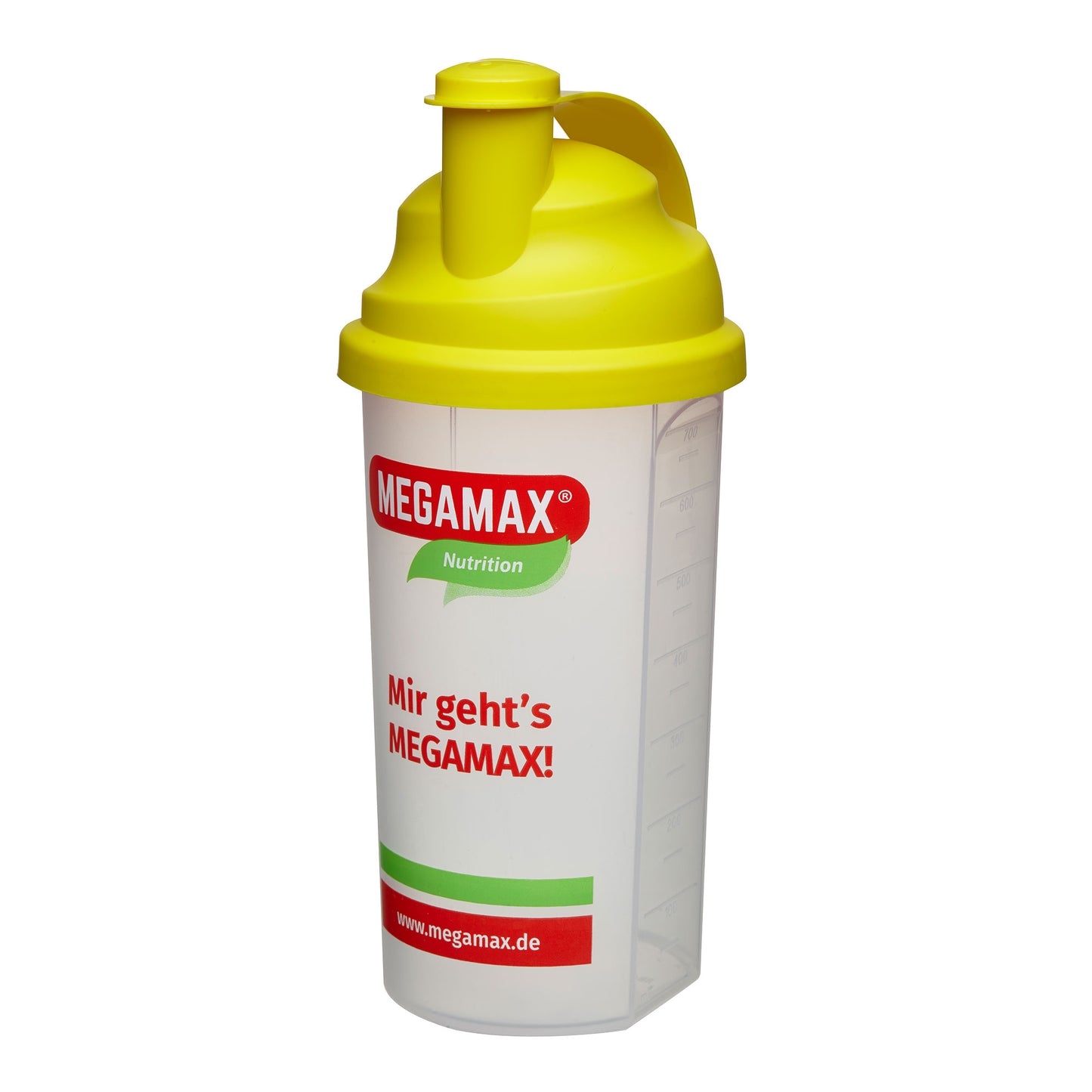 Gelber Proteinshake Mixbecher von megamax 700 ml
