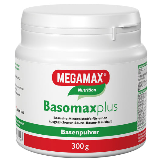 Megamax Basenpulver Basomax für ausgeglichenen Säure-Basen-Haushalt 300 g Dose mit basischen Mineralstoffen geschmacksneutral