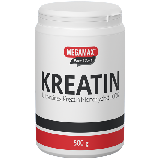 Megamax Kreatin ultrafein 100% Monohydrat 500 g – reines Creatin‑Pulver für Kraft, Muskelwachstum, Bodybuilding, Regeneration