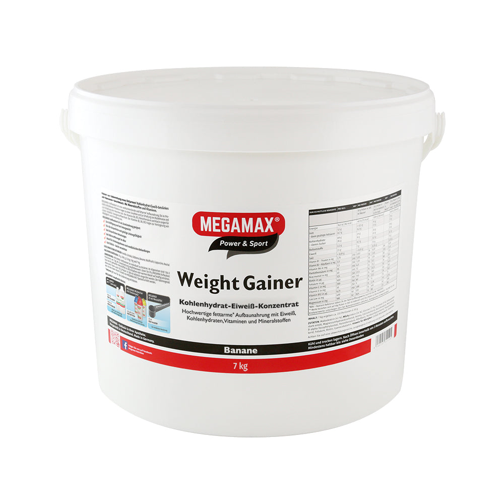 Weight Gainer Banane 7 kg Eimer Eiweißpulver mit Kohlenhydraten zum Zunehmen