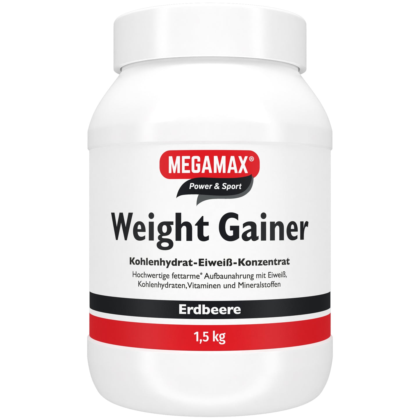 Weight Gainer Erdbeere 1,5 kg Dose leckere Aufbaunahrung für schnelles Zunehmen