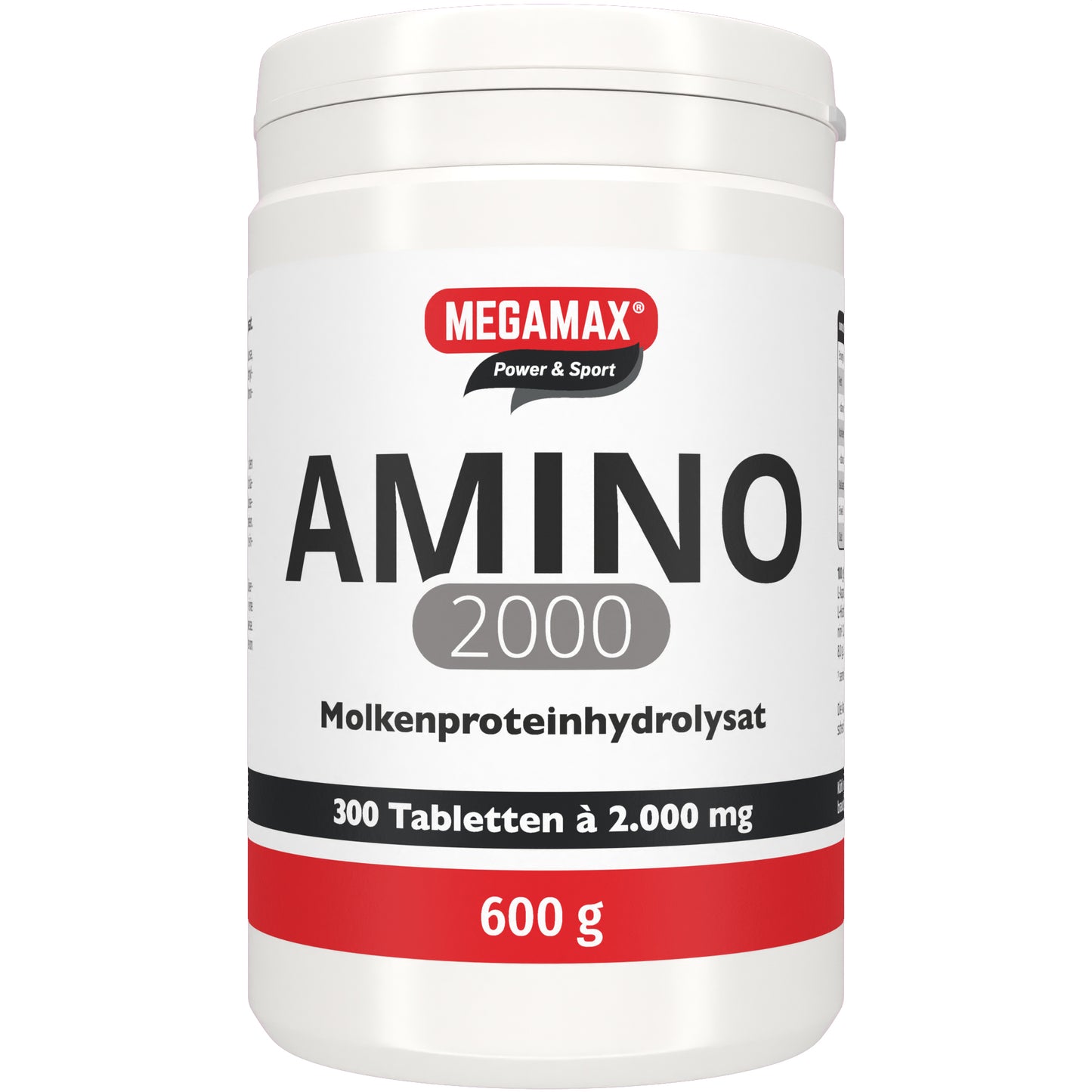 Megamax Aminos Hydrolysat für Muskelaufbau, 300 Tabletten, weiße Dose