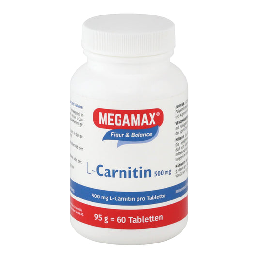 L-Carnitin von Megamax 500 mg 60 Tabletten Dose