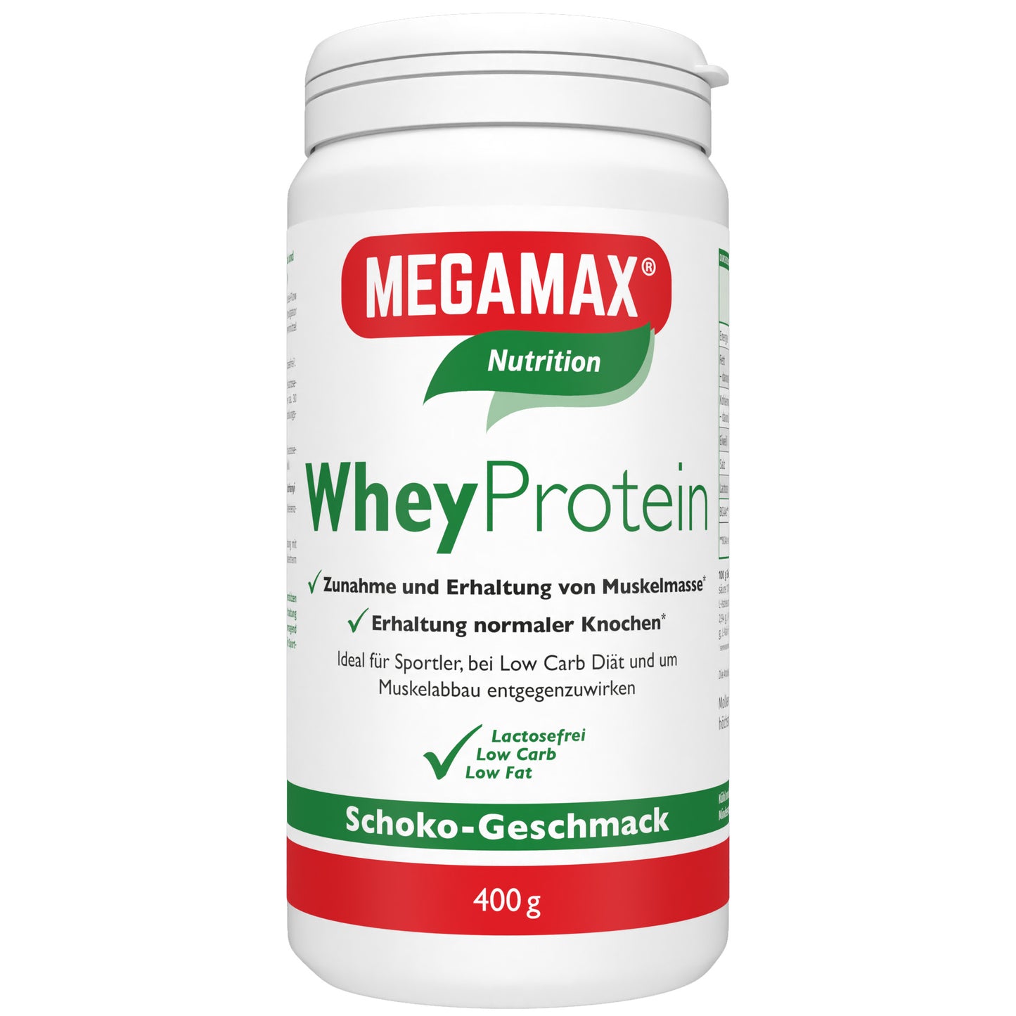 Whey Protein Schoko 400 g Dose Eiweißpulver zur Zunahme und Erhaltung von Muskelmasse
