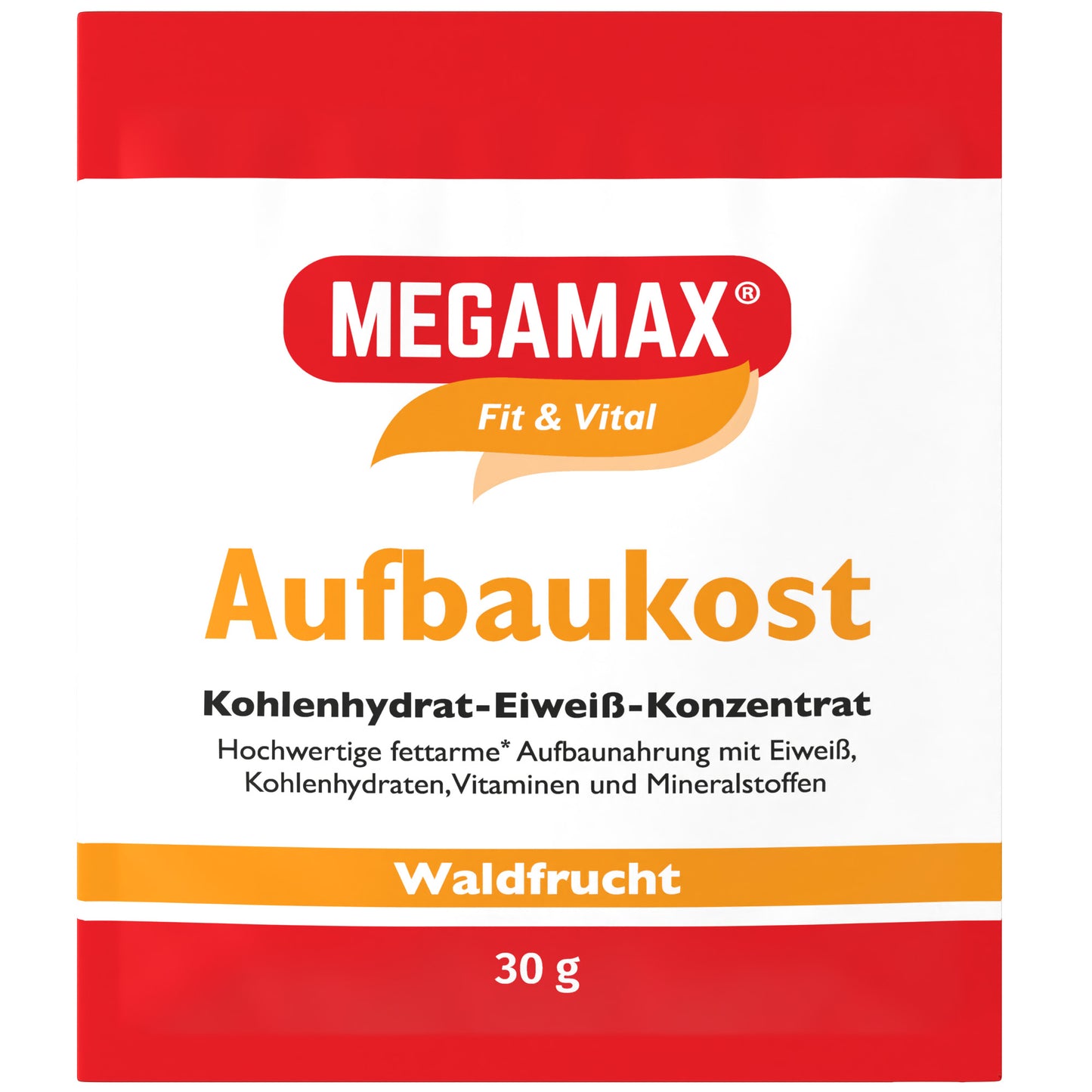 Megamax Zunehmshake mit Waldfrucht-Geschmack 30 g Probierpaket: proteinreiche Astronautennahrung für Senioren und Sportler