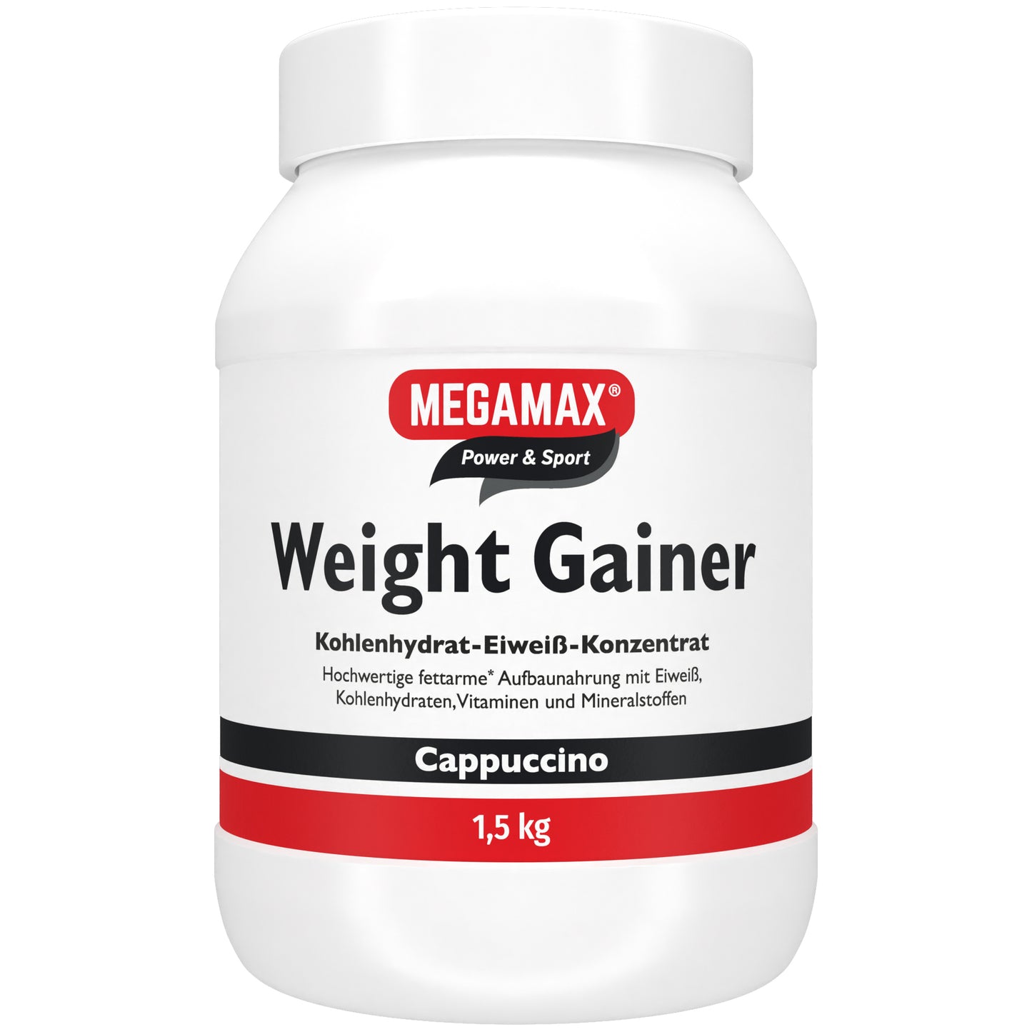 Megamax Weight Gainer Cappuccino 1,5 kg Dose Pulver für Gewichtszunahme