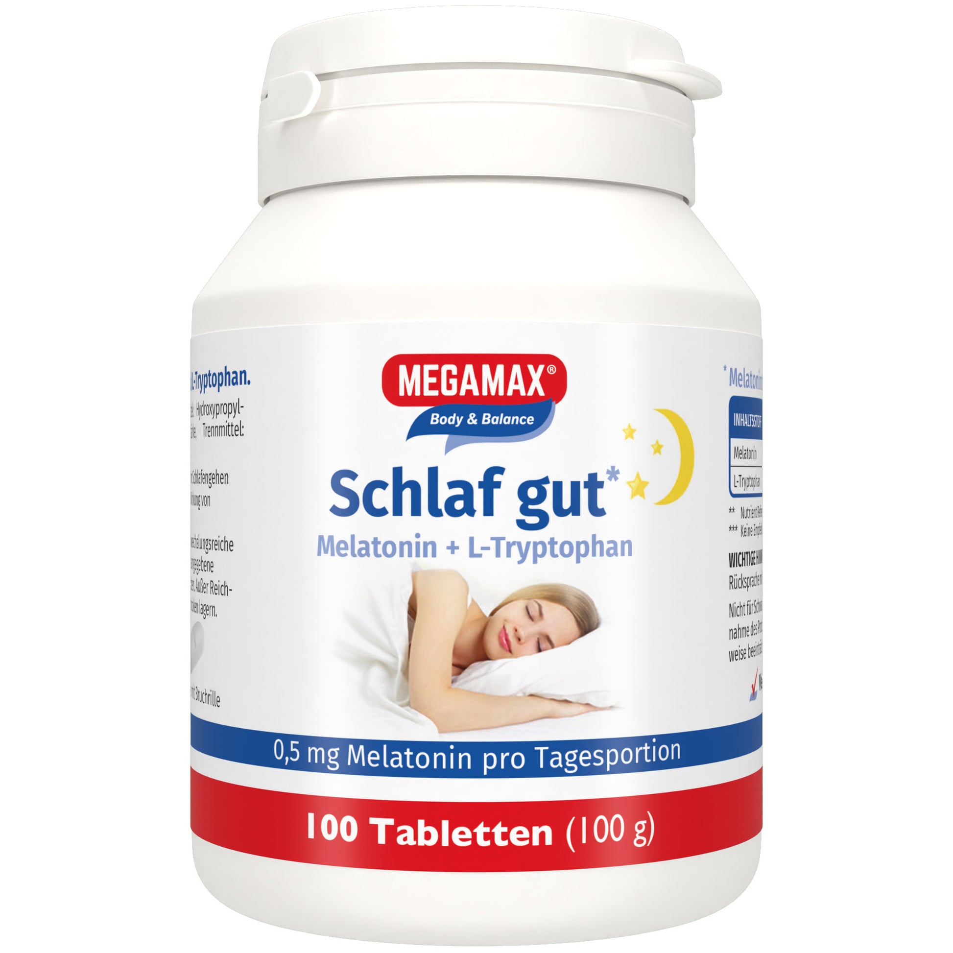 Megamax Schlaf gut Dose Vorderseite