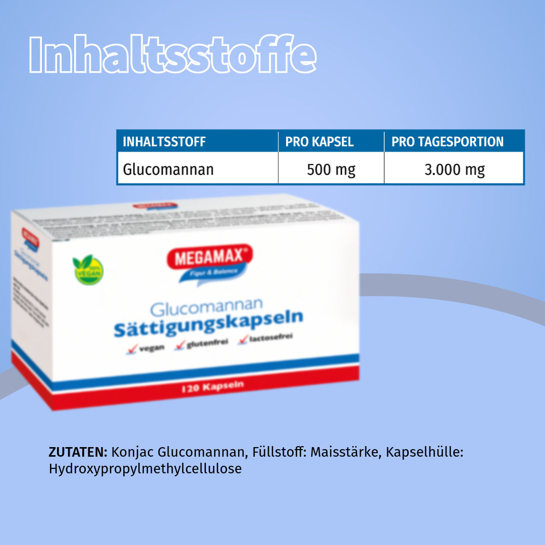 Glucomannan Sättigungskapseln Inhaltstoffe