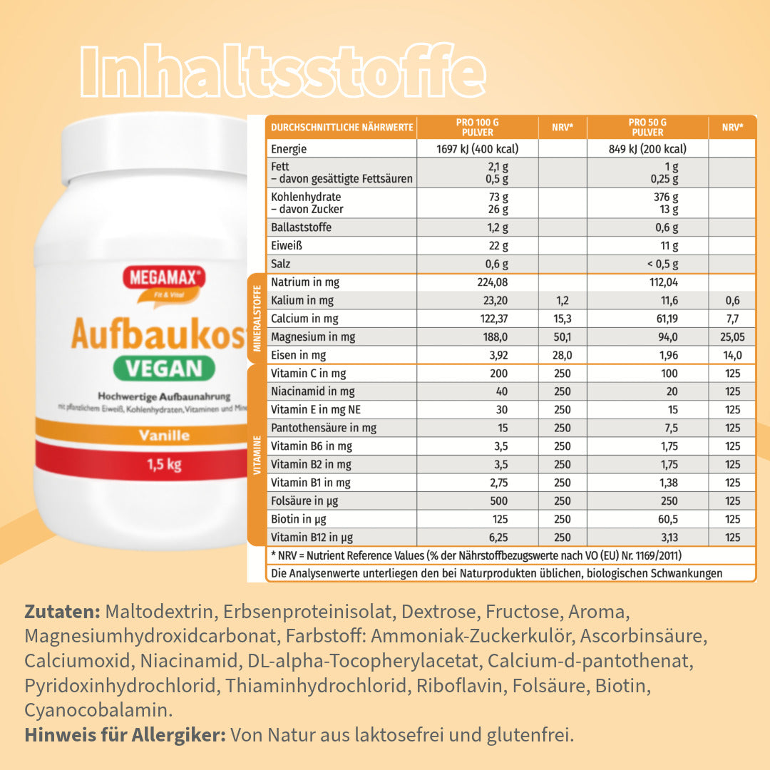Aufbaukost VEGAN