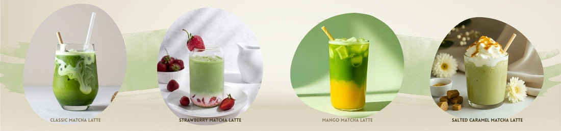 Matcha Latte Kreationen mit Proteinpulver