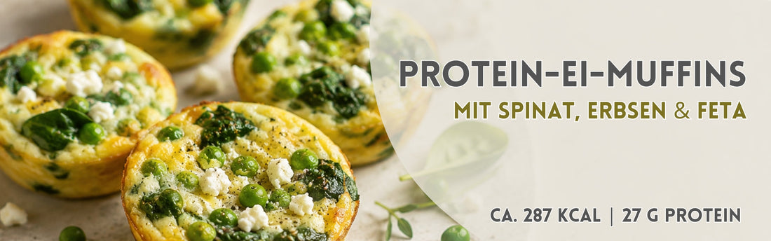 Protein-Ei-Muffins mit Spinat, Erbsen und Feta