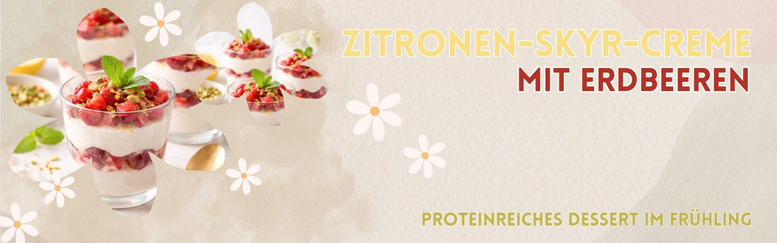 Schichtglas mit Skyr und Früchten und gehackten Pistazien