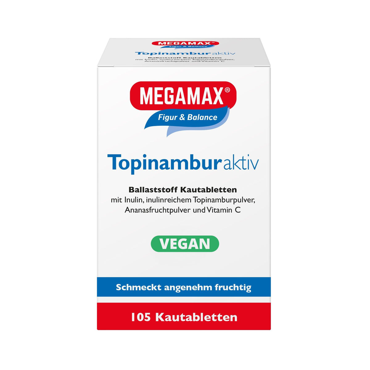 MEGAMAX Nutrition Topinambur aktiv Ballaststoffkautabletten Faltschachtel