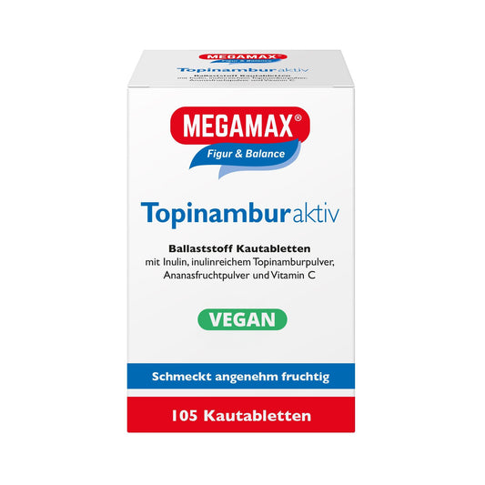 MEGAMAX Nutrition Topinambur aktiv Ballaststoffkautabletten Faltschachtel