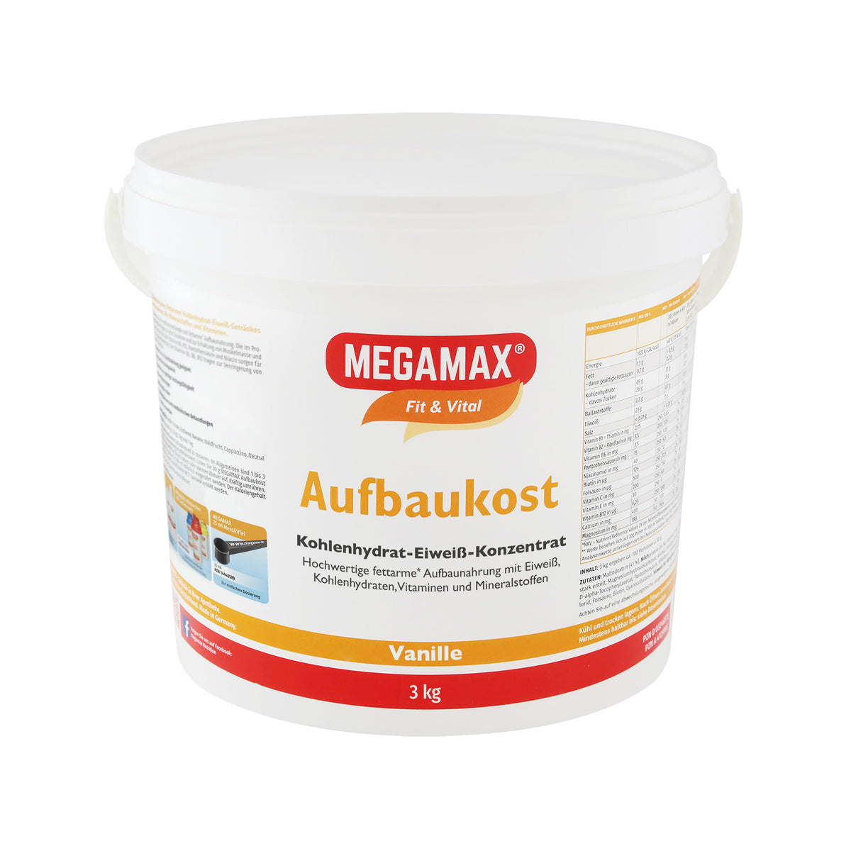 Aufbaunahrung Vanille 3 kg Eimer: MEGAMAX