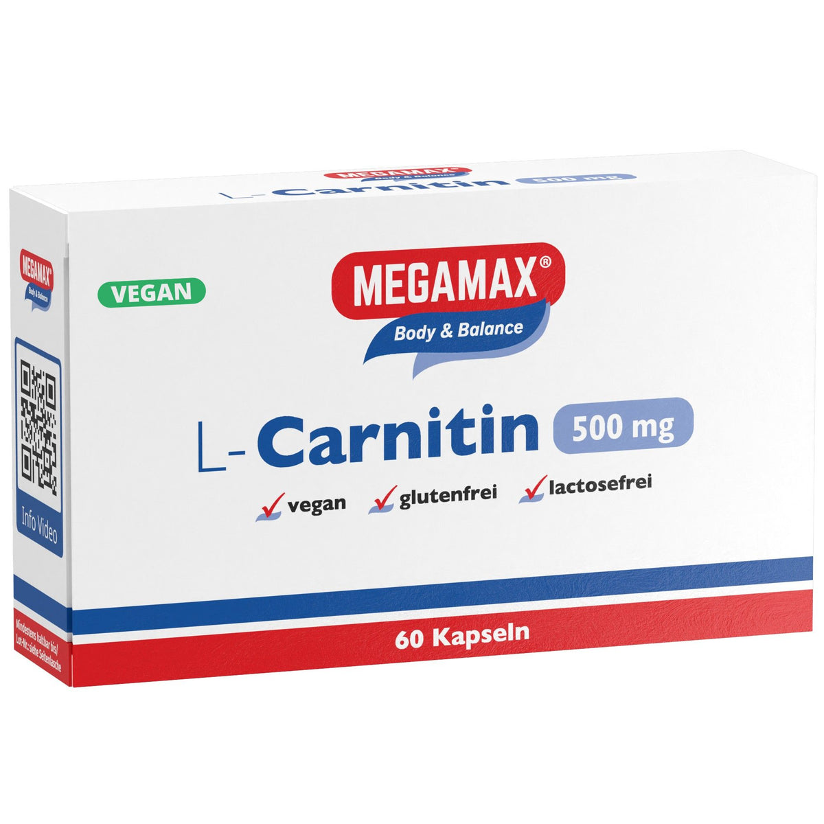 MEGAMAX Nutrition L-Carnitin 500 mg 60 Kapseln Faltschachtel