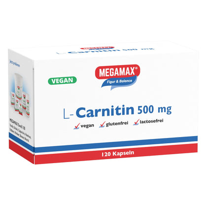 MEGAMAX L-Carnitin 500 mg 120 Kapseln Faltschachtel