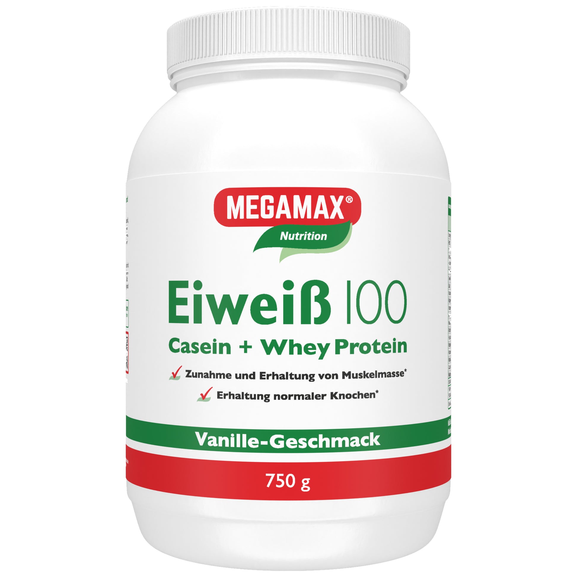 High-Protein Megamax Vanille Eiweißpulver in der 750 g Dose für Bodybuilding, Bodyshaping und Sporternährung