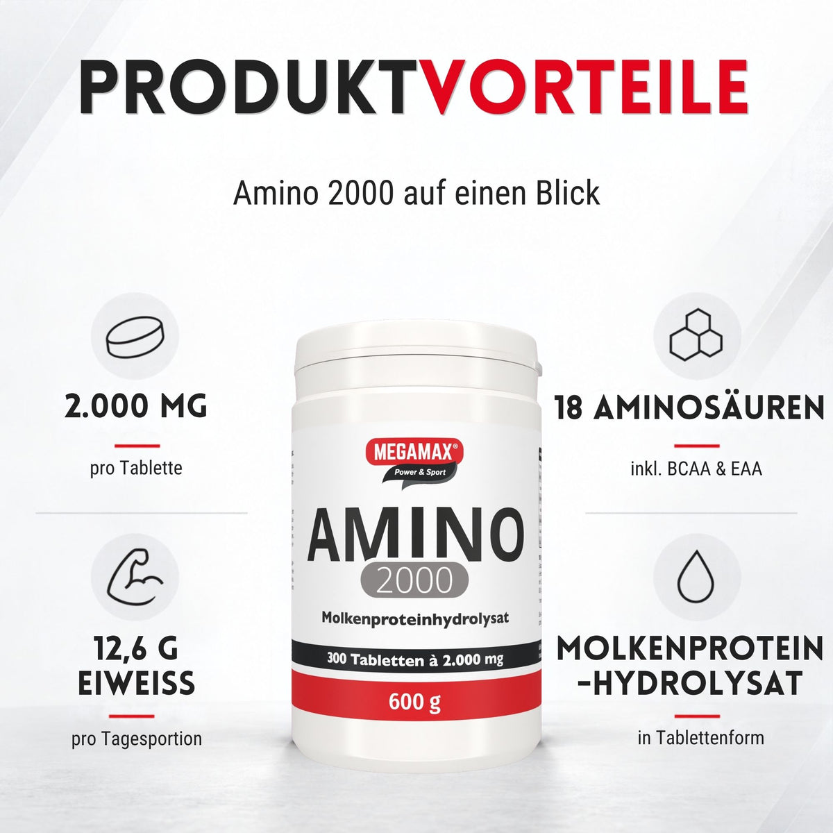 Was bringen Aminosäuren? Produktvorteile Amino 2000 MEGAMAX Nutrition