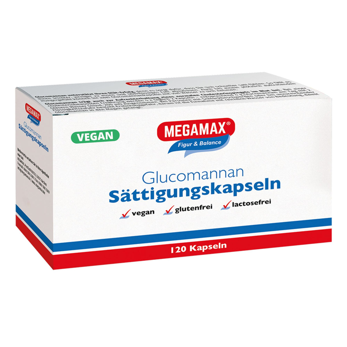MEGAMAX Nutrition Glucomannan Sättigungskapseln 120 Kapseln Faltschachtel