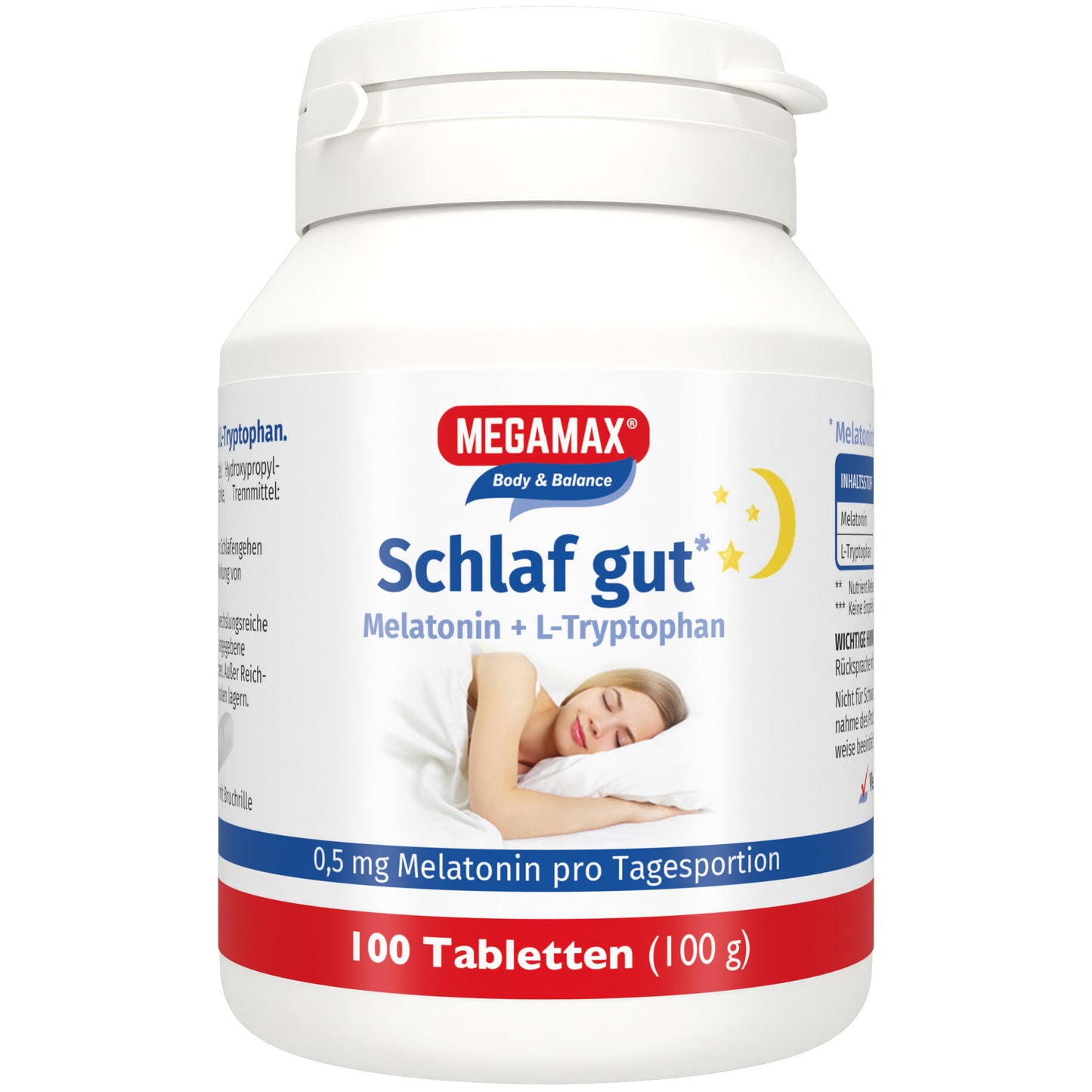 Megamax Schlaf gut Dose Vorderseite