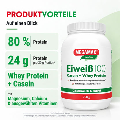 MEGAMAX Nutrition Eiweiß 100 Produktvorteile