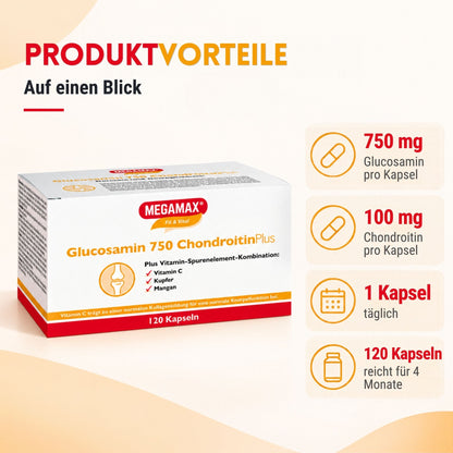 MEGAMAX Glucosamin Chondritin Plus Kapseln Produktvorteile