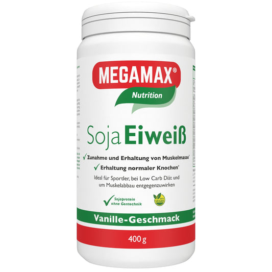 Soja Eiweiß MEGAMAX Nutrition Vanillegeschmack 400 g Dose